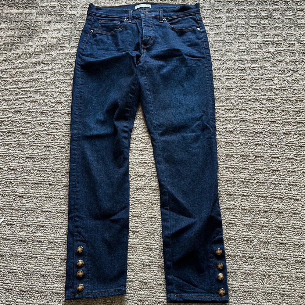 Loft jeans w ankle button detail